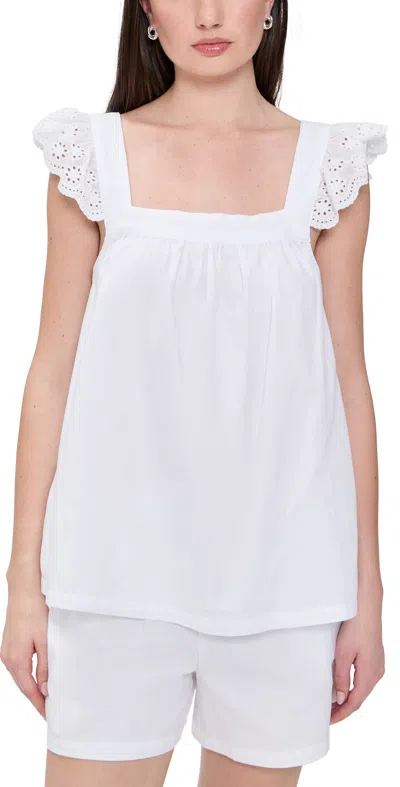 Petite Plume Twill Clara Shorts Set In White White In White
