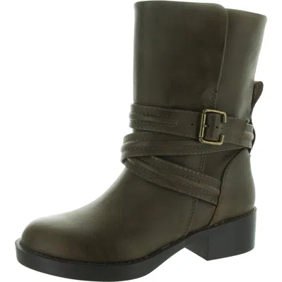 Rocket Dog Prema Santee Womens Zipper Faux Leather Mid-calf Boots In Brown