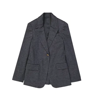 Brunello Cucinelli Wool Blazer Women In Gray