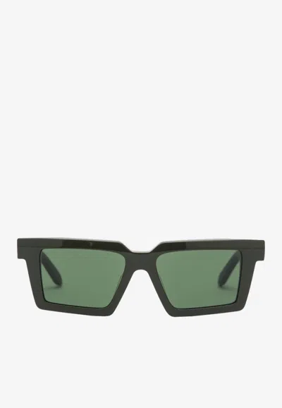 Off-white Windsor Logo-plaque Sunglasses In Green