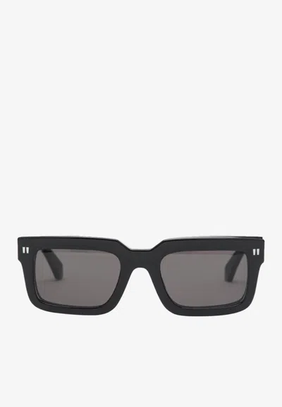 Off-white Clip-on Square Sunglasses In Black