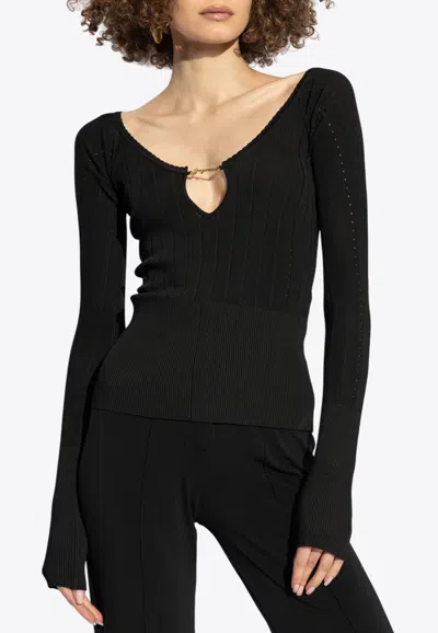 Jacquemus Pralù Long-sleeved Top In Black