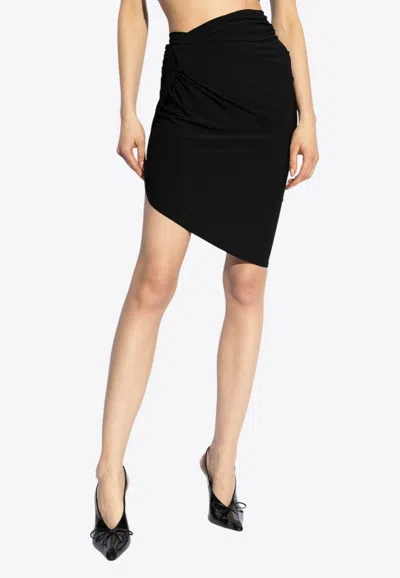 Jacquemus Minirock La Mini Jupe Drapeado In Black