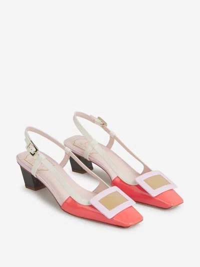 Roger Vivier Belle Vivier 45 Color-block Patent-leather Slingback Pumps In Multicolor