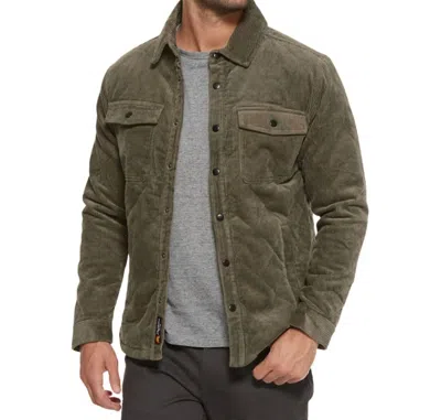 Flags & Anthem Wilbur Quilted Corduroy Jacket In Olive In Green