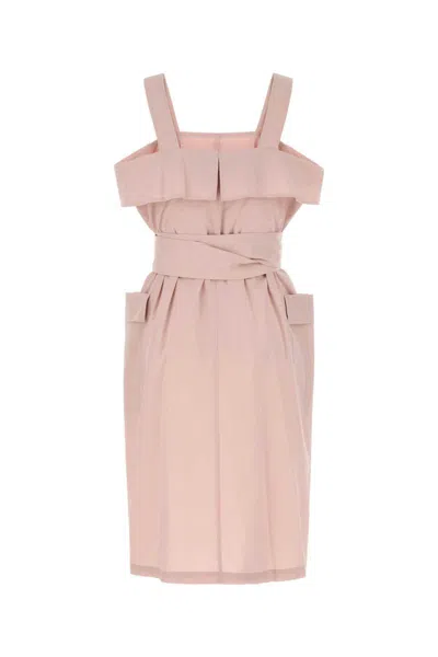 Weekend Max Mara Cotton Dress Belted Waist In Pink
