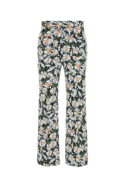 Weekend Max Mara High Waist Floral Pattern Trousers With Belt Loops In Floral