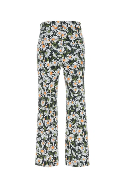 Weekend Max Mara High Waist Floral Pattern Trousers With Belt Loops In Floral