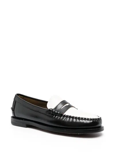 Sebago Classic Dan Loafer Black/white In Black