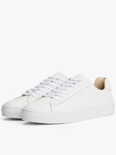Tommy Hilfiger Leather Low-top Sneakers With Round Toe In White