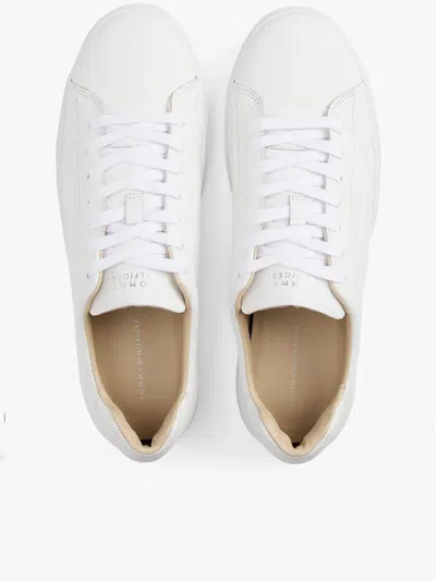 Tommy Hilfiger Leather Low-top Sneakers With Round Toe In White