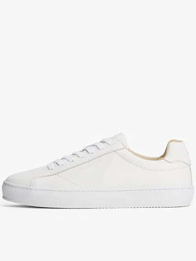 Tommy Hilfiger Leather Low-top Sneakers With Round Toe In White