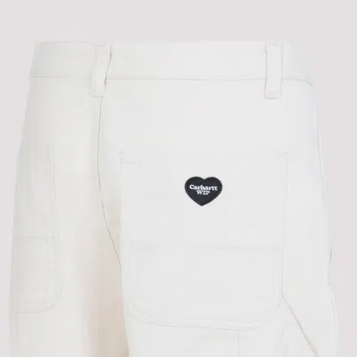 Carhartt Wide Leg Cotton Trousers With Side Pockets In Beige