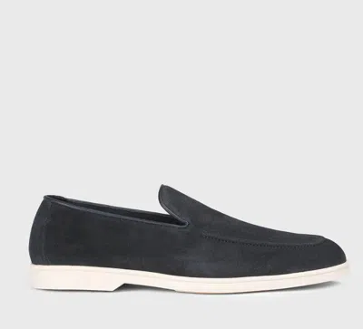 Doucal's Man Loafers Navy Size 6.5 Leather In Blue