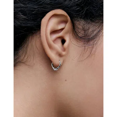 Monica Vinader Sterling Silver Siren Tapered Huggie Earrings In Silver