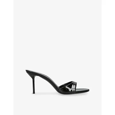 Paris Texas Lidia Patent Stiletto Mule Sandals In Black