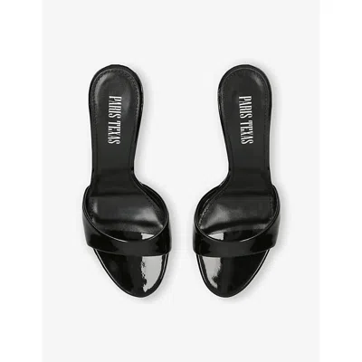 Paris Texas Lidia Patent Stiletto Mule Sandals In Black