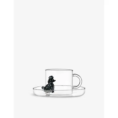 Ichendorf Dogs Poodle Borosilicate-glass Tea Cup And Saucer Set Multicolor In Multicolor