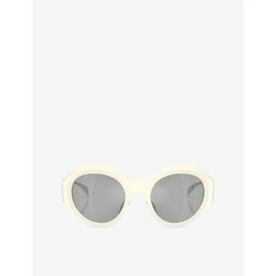Moncler Womens Me8005 Futuro Round-frame Injected Sunglasses White In White