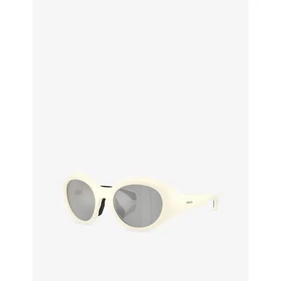 Moncler Womens Me8005 Futuro Round-frame Injected Sunglasses White In White