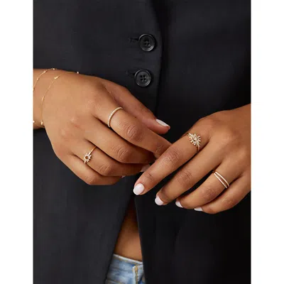 Astley Clarke Womens Atomic 14ct Solid-gold And 0.236ct Lab-grown Diamond Ring In Gold