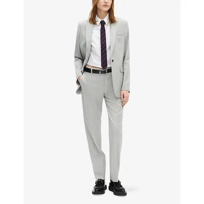 The Kooples Womens Single-breasted Notch-lapel Wool Suit Jacket Beige In Beige