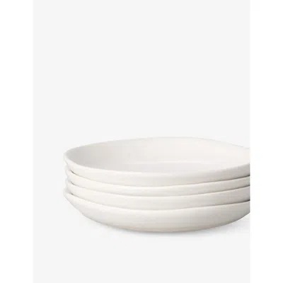 Fable Little Ceramic Stoneware Plates Set Of Four Cloud White In Cloud White