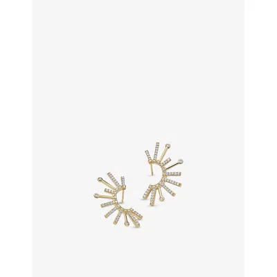 Astley Clarke Womens Nova 14ct Yellow-gold And 0.58ct Lab-diamond Twist Earrings In Gold