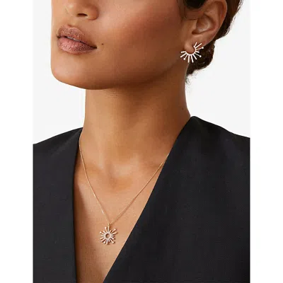 Astley Clarke Womens Nova 14ct Yellow-gold And 0.58ct Lab-diamond Twist Earrings In Gold