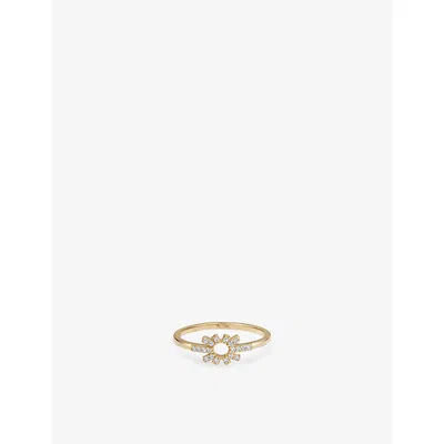 Astley Clarke Womens Mini Nova 14ct Yellow-gold And 0.01ct Lab-diamond Ring In Gold
