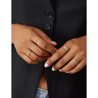 Astley Clarke Womens Mini Nova 14ct Yellow-gold And 0.01ct Lab-diamond Ring In Gold