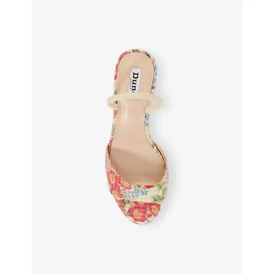 Dune Womens  Madelines Faux-raffia Heeled Sandals In Multi Raffia