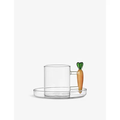 Ichendorf Vegetables Carrot Borosilicate-glass Coffee Cup And Saucer Set Multicolor In Multicolor
