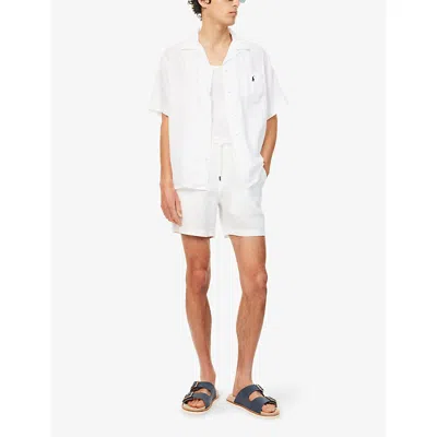 Polo Ralph Lauren Mens Drawstring Two-slip-pockets Linen Shorts Deckwash White In Deckwash White