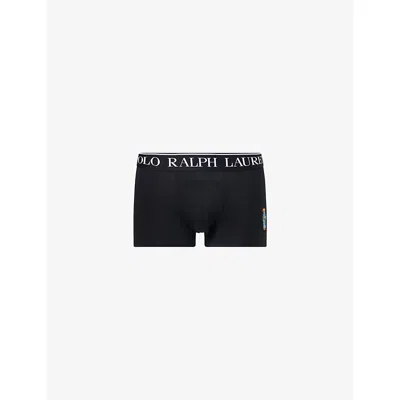 Polo Ralph Lauren Mens Branded-waistband Embroidered-graphic Stretch-cotton Boxer Trunks Polo Black Bear Xl In Polo Black Bear