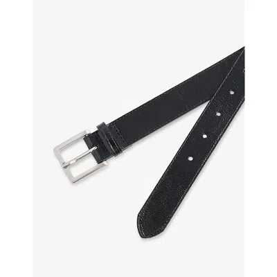 Frame Womens Utility Leather Belt Black In Black