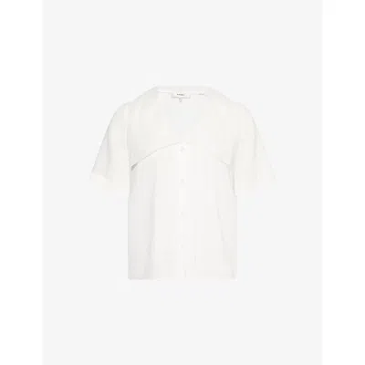 Frame Womens Scallop Sailor Woven Shirt White Xs In White