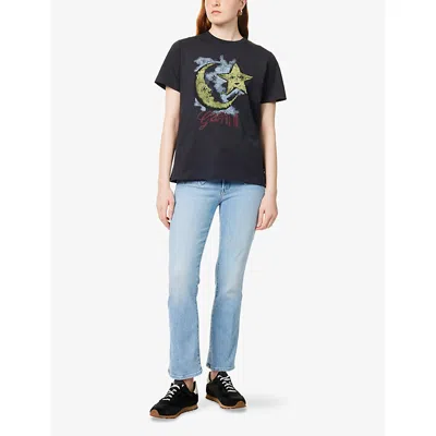 Mother Womens Hustler Patch-pocket Cotton-blend Jeans Tune In Tune Out In Tune In Tune Out
