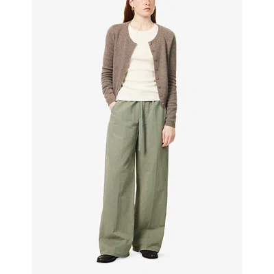 Citizens Of Humanity Womens  Ayla Drawstring Cotton-blend Trousers In Nova (lt Green)