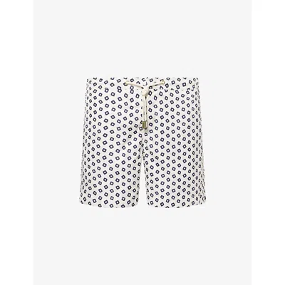 Orlebar Brown Geometric-print Swim Shorts In Latte/night Iris