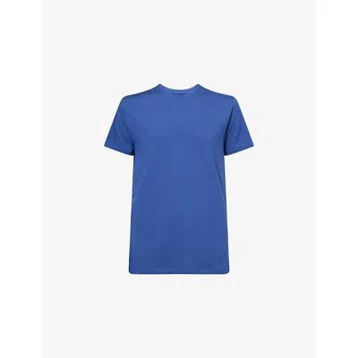 Derek Rose Mens Basel Crewneck Stretch-modal T-shirt Blue In Blue