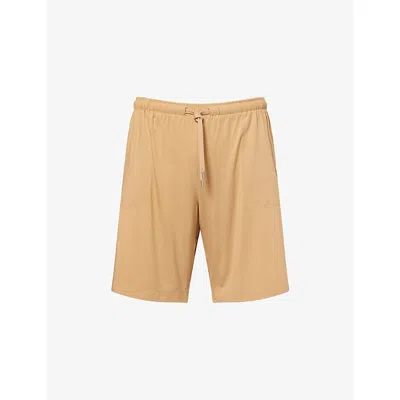 Derek Rose Mens Basel Relaxed-fit Stretch-modal Lounge Shorts Camel In Camel