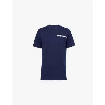 Polo Ralph Lauren Mens Brand-print Short-sleeves Cotton-blend T-shirt Cruise Navy In Cruise Navy