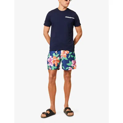Polo Ralph Lauren Mens Brand-print Short-sleeves Cotton-blend T-shirt Cruise Navy In Cruise Navy