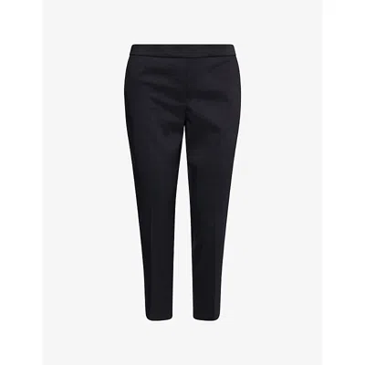 Theory Womens Treeca Tapered Linen-blend Trousers Concord In Concord