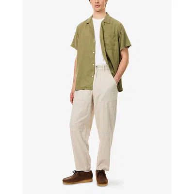 Barbour Mens Archer Relaxed-fit Woven Shirt Burnt Olive In Green
