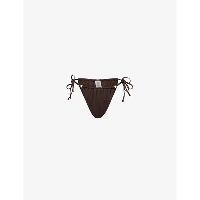 4th & Reckless Womens Jaya Side-tie Bikini Bottoms Chocolate In Chocolate