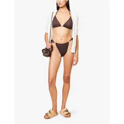 4th & Reckless Womens Jaya Side-tie Bikini Bottoms Chocolate In Chocolate