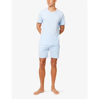 Polo Ralph Lauren Mens Brand-embroidery Crewneck Stretch-woven T-shirt Office Blue In Office Blue