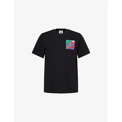 Icecream Mens Pop Art Dog Graphic-print Cotton T-shirt Black In Black